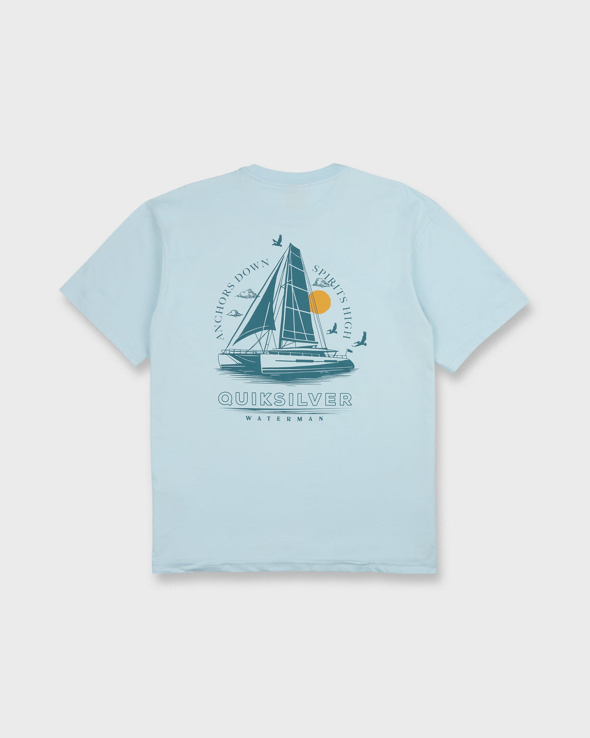 Waterman Anchors Down Classic Short Sleeve Cotton T-Shirt - Skyway