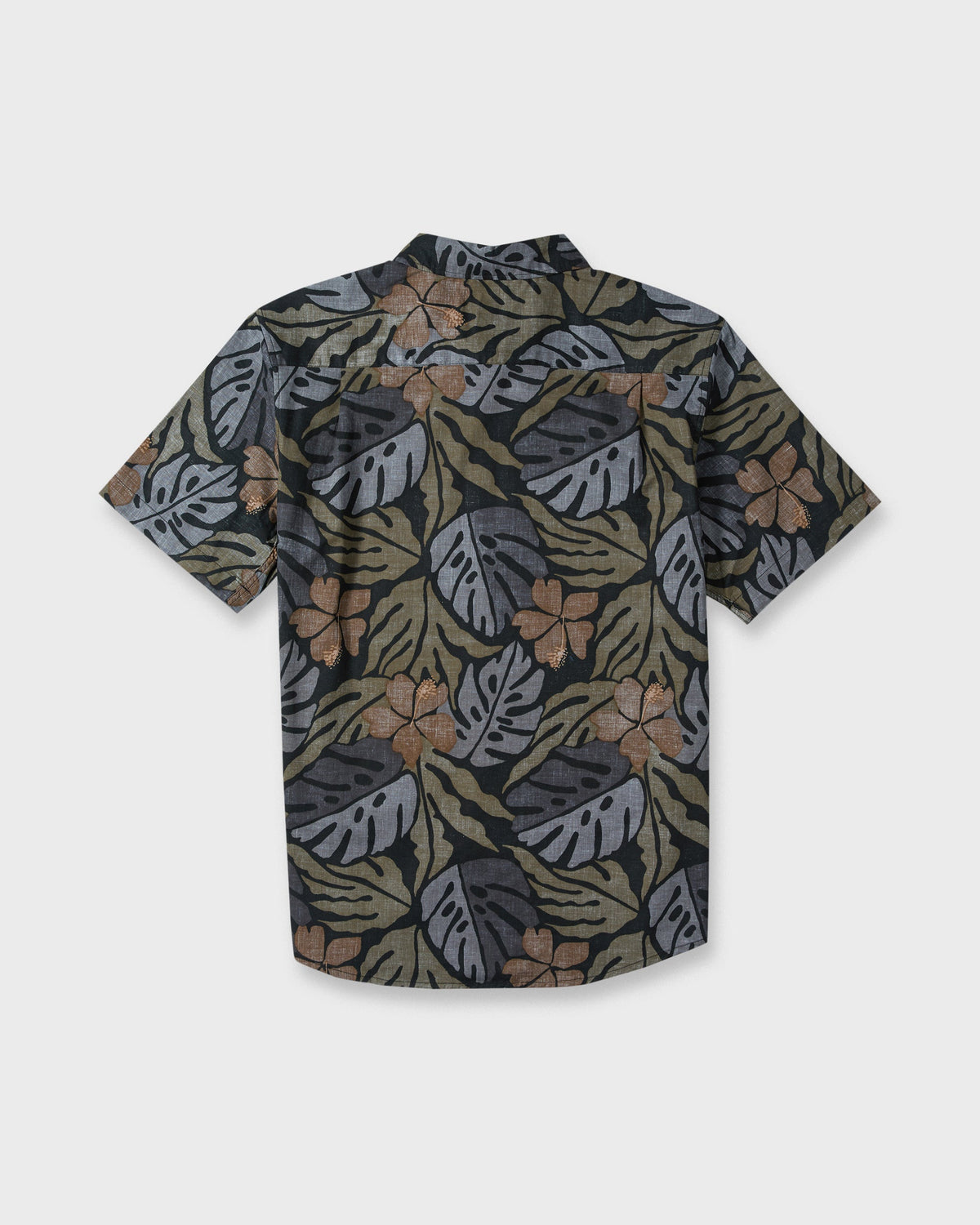 Palm Breeze Classic Short Sleeve Cotton Shirt - Grape Leaf
