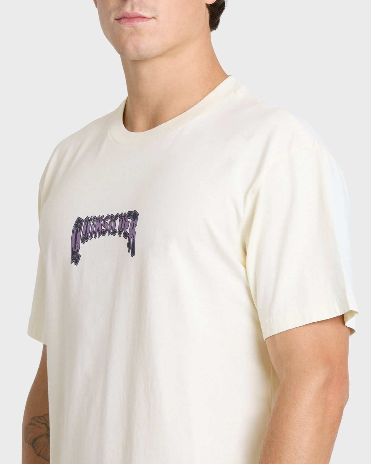 Unlocked Pigment Dye Short Sleeve Knit T-Shirt - Silver Birch