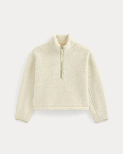 Reversible Teddy Half-Zip Pullover | Bone/Birch