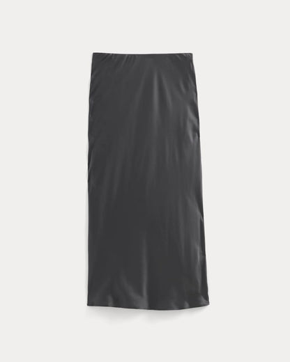 Slip Skirt in Silk Charmeuse | Graphite