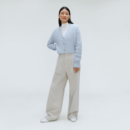 The Alpaca V-Neck Cropped Cardigan | Mist