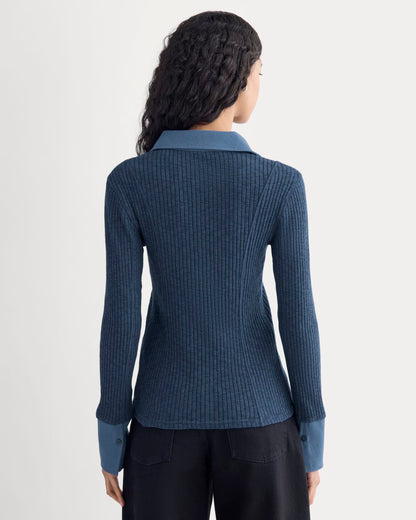 Cozy Rib Button-Up | Mood Indigo