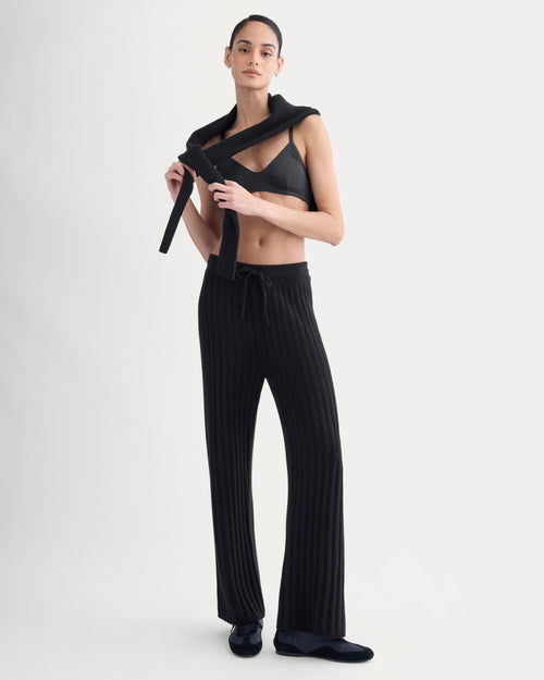 Straight-Leg Pant in Wool Cashmere | Black