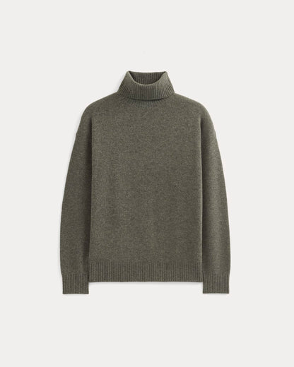 Luxe Merino Relaxed Turtleneck | Heathered Charcoal