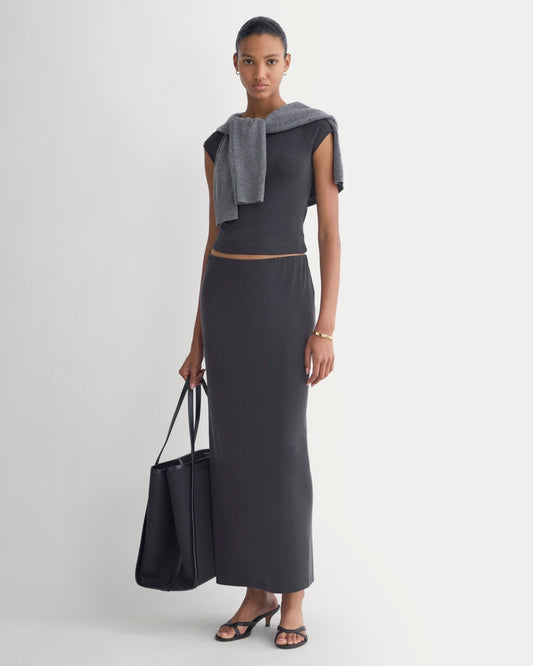 Maxi Skirt in Butterknit | Black