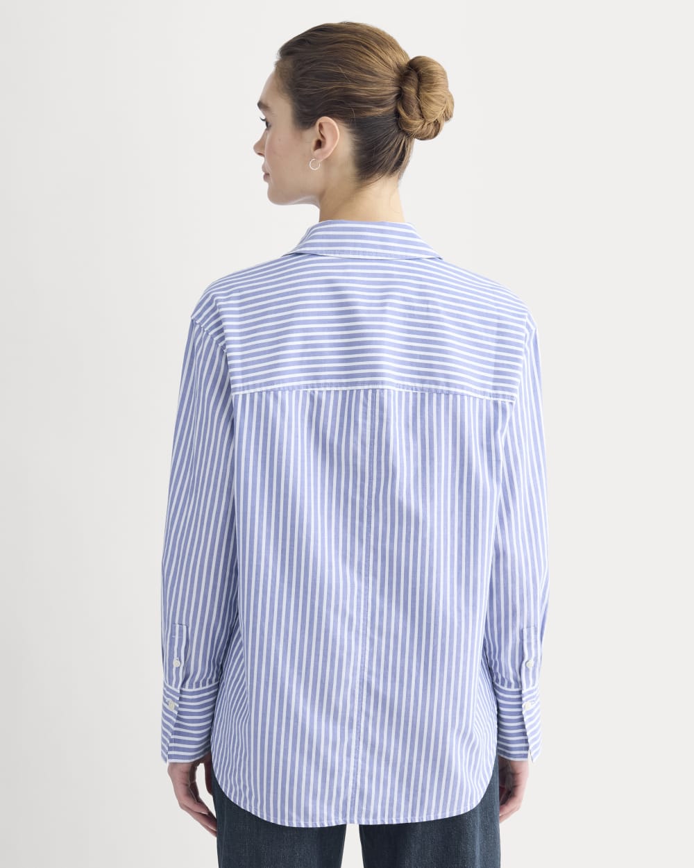 Everyday Shirt in Silky Cotton | Bone / Mazarine Blue