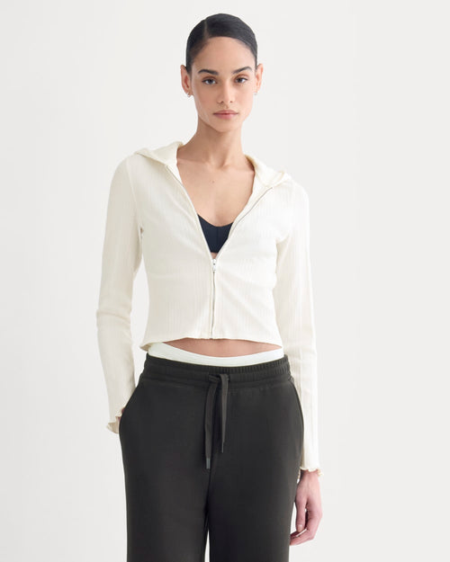 Lounge Rib Hoodie | Bone