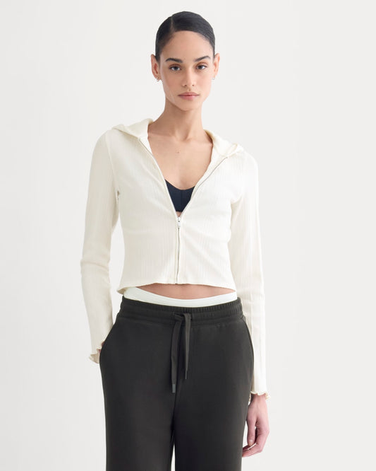Lounge Rib Hoodie | Bone