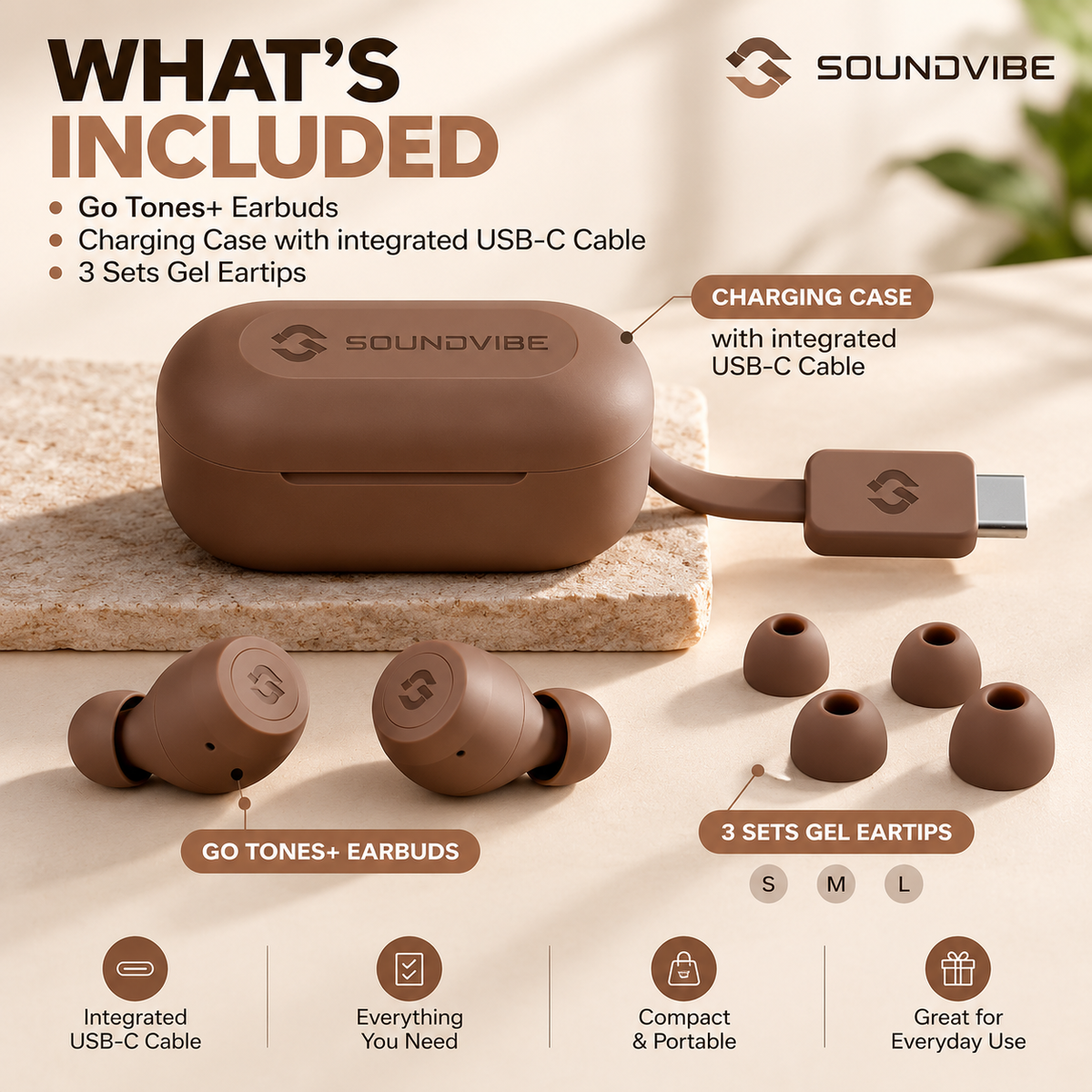 Wireless Bluetooth Earbuds, 35+ Hours Playtime & Fast Charging