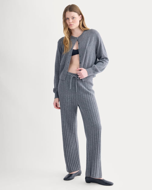 Straight-Leg Pant in Wool Cashmere | Heather Charcoal