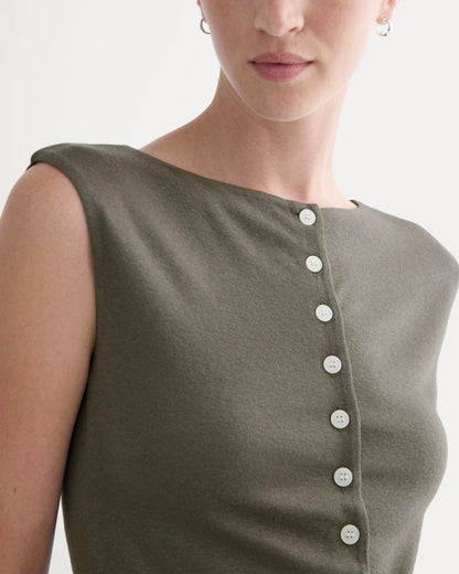 Sleeveless Button-Up in Butterluxe | Taupe