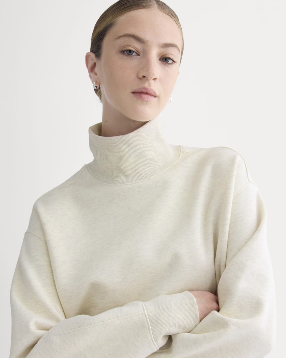 Luxe Fleece Turtleneck | Heathered Oat