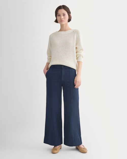 Seamed Wide-Leg Pant | Navy