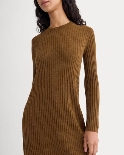 Cashmere Long-Sleeve Mini Dress | Heathered Toffee