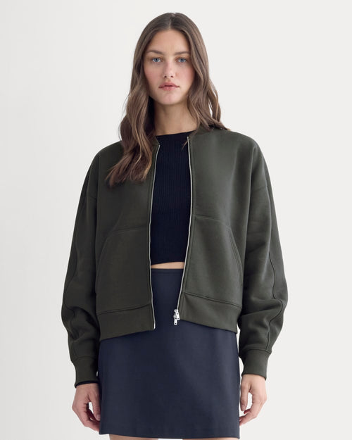 Luxe Fleece Bomber Jacket | Washed Black