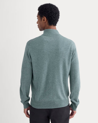 Cashmere Quarter Zip Sweater | Denim Blue