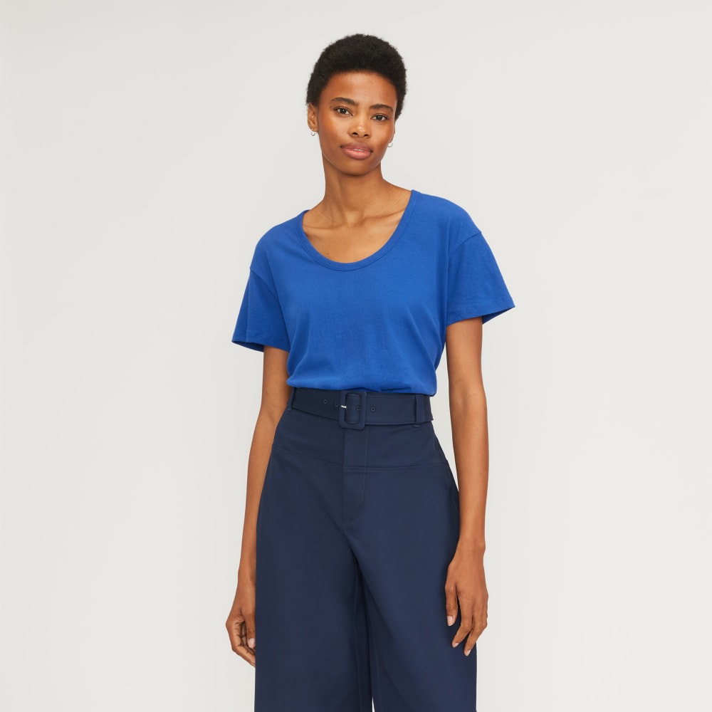 The Air Scoop-Neck Tee | Mazarine Blue