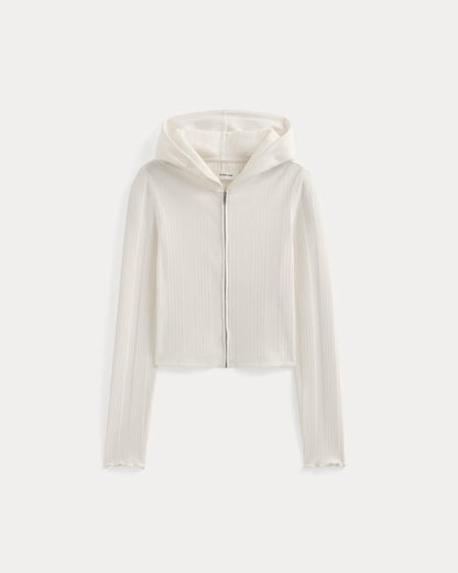 Lounge Rib Hoodie | Bone