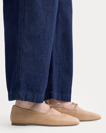 Leather Keyhole Flat | Blush Tan
