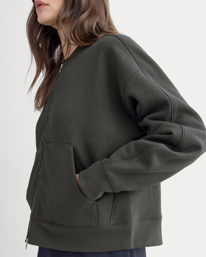 Luxe Fleece Bomber Jacket | Washed Black