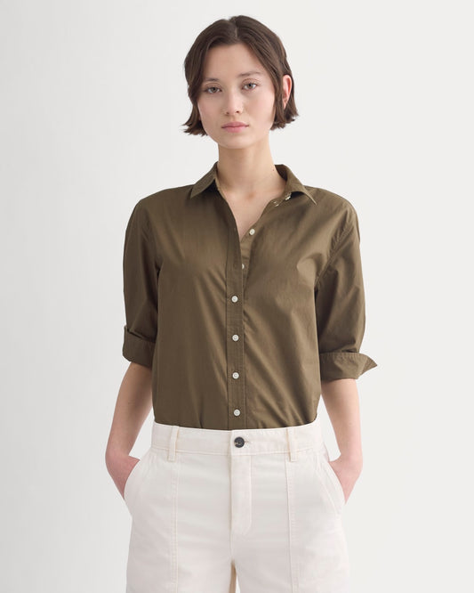 Cuff Detail Shirt in Lightweight Cotton | Beech