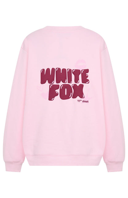 11th Street Sweet Kisses Oversized Sweater Pink Sugar
