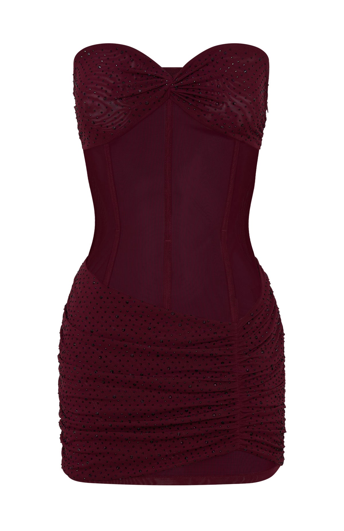 Can't Compare Embellished Mini Dress Burgundy